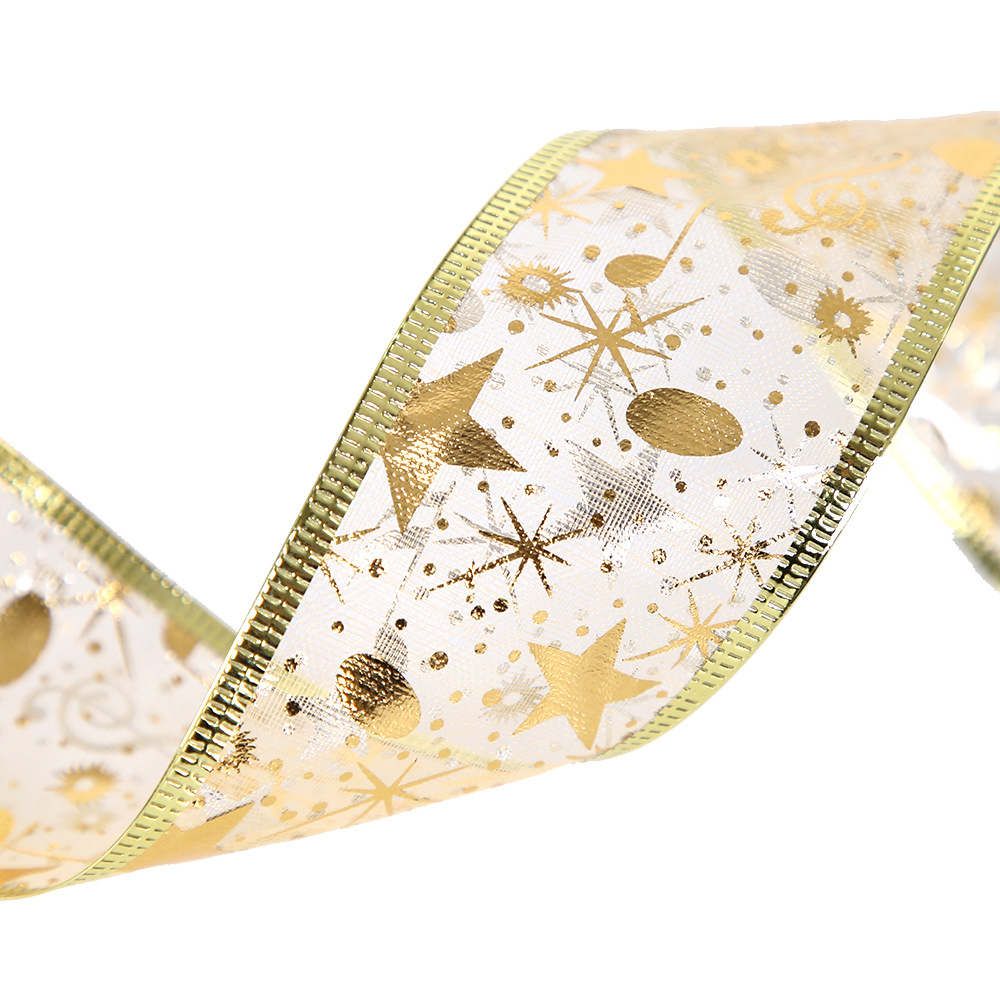 Doppellagiges Draht-Weihnachtsband, DIY-Schleife, Weihnachtsbaum, Geschenkverpackung, dekoratives Band_voghion.com