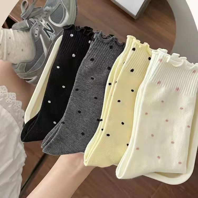 夏用ミッドカーフソックス、水玉模様、春と秋のミッドカーフソックス、女性用快適産後ソックス、女性用ロングソックス|undefined
