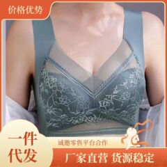夏の新しいスタイルのフレンチレースブラジャー固定胸パッド大きいサイズ美しい背中の下着女性のシームレスな胸縮小通気性ベスト