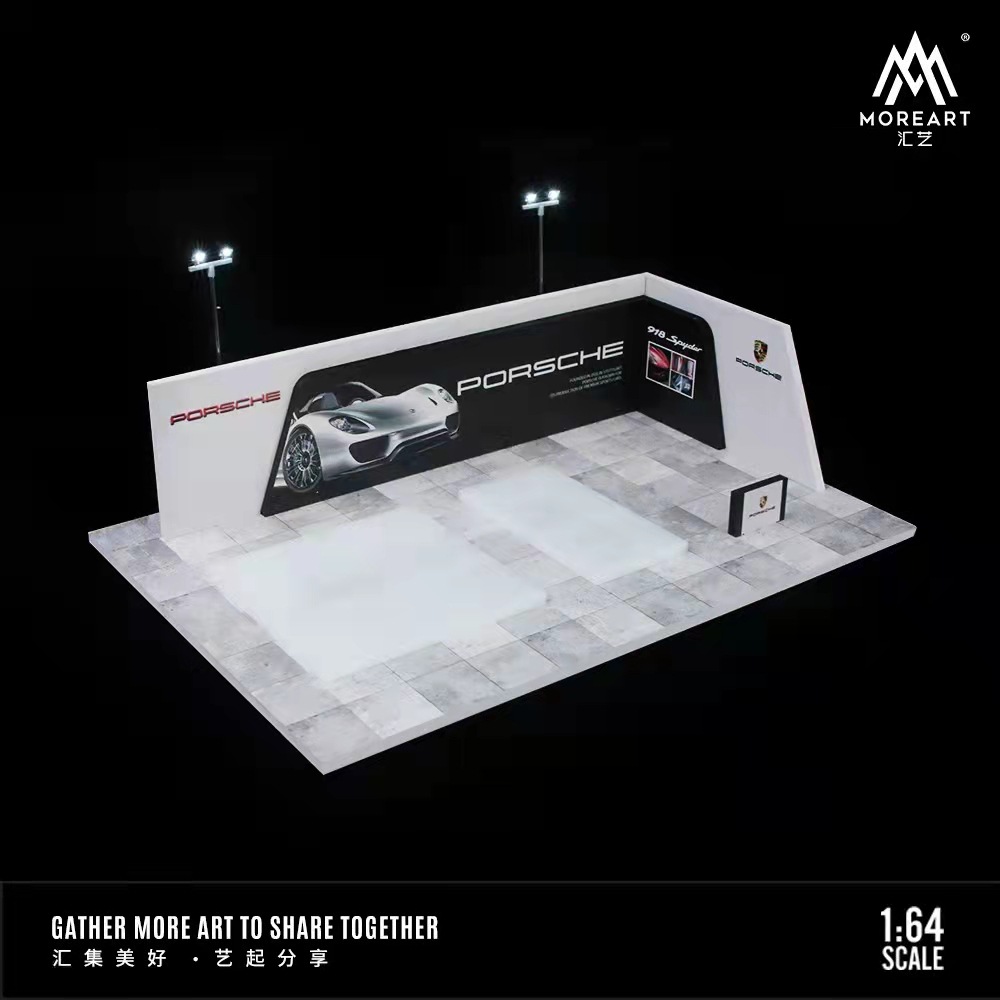 Estacionamiento modelo escena 1:64 simulación de aleación modelo de coche de juguete de almacenamiento de coches pantalla de luz decoración regalo