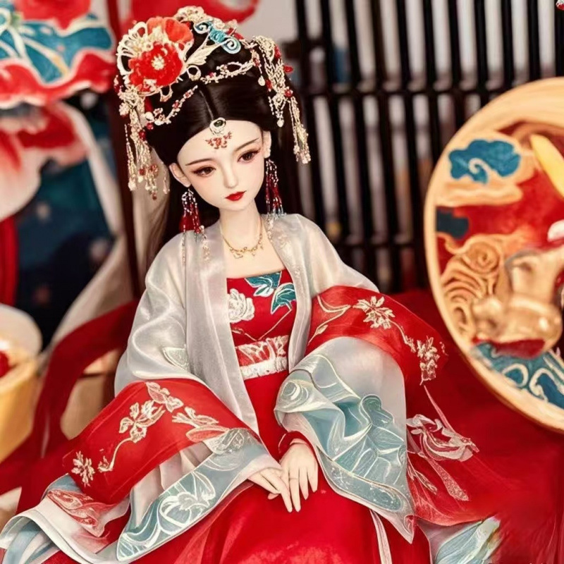 古代スタイルのバービー人形おもちゃ古代中国の衣装漢服人形高価値古代スタイルのプリンセスガールドレスアップブラインドボックス|undefined
