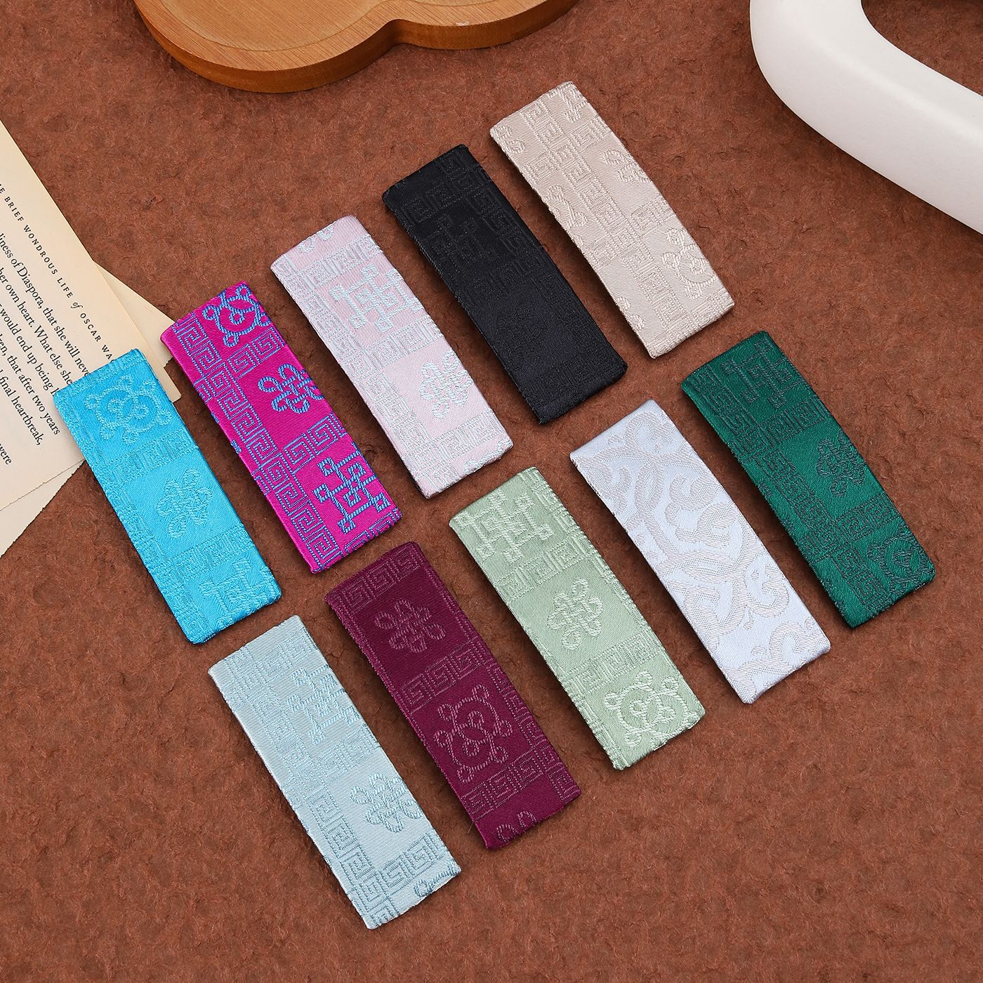 Mongolian Element Pattern Auspicious Knot Fabric Hairpin Bb Clip Accessories Handmade DIY Jewelry Bottom Clip Ethnic Style