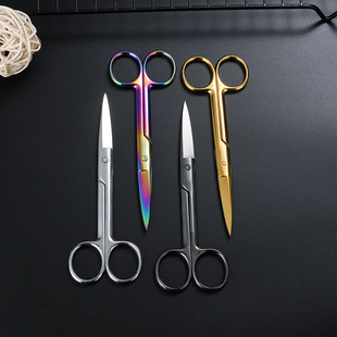 Stainless steel medical scissors gauze Scissors pointed straight shear strap scissors multifunctional eyebrow scissors factory direct sale