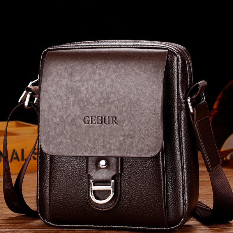 Men's Casual Crossbody Shoulder Bag, Versatile Leather Messenger_voghion.com