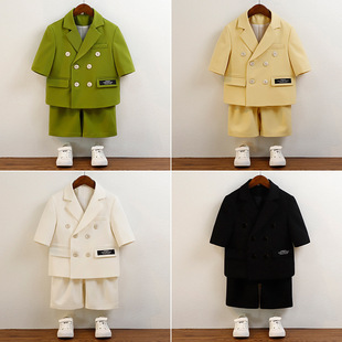Children's Suits Summer New Korean Style Suits Handsome Boys Casual Suits Birthday Performance Competition Photography Clothing