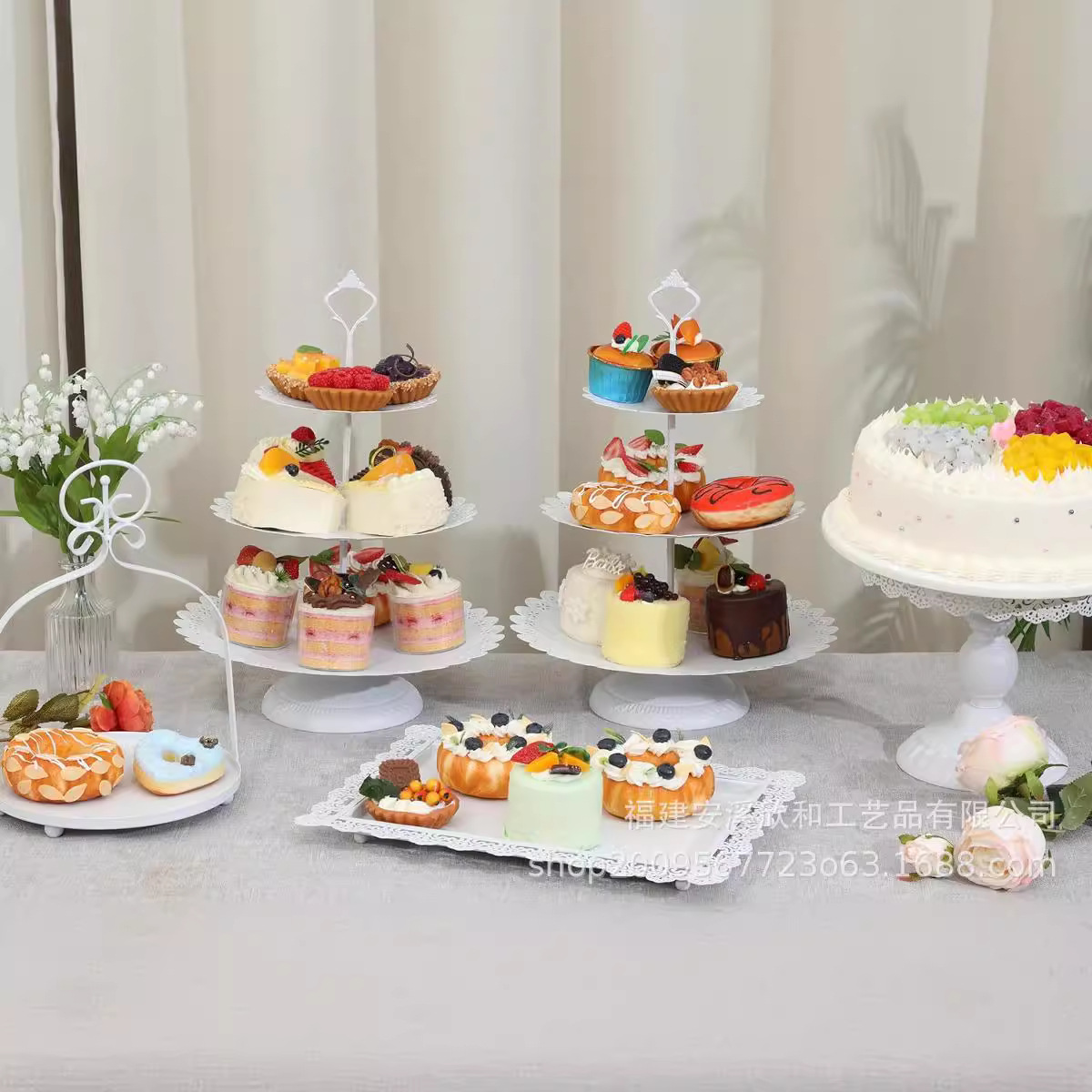 Creativo estilo europeo oro hueco estante de pastel de boda props mesa de postres decoración de postres tienda de postres refrigerio combinación de estante de pastel