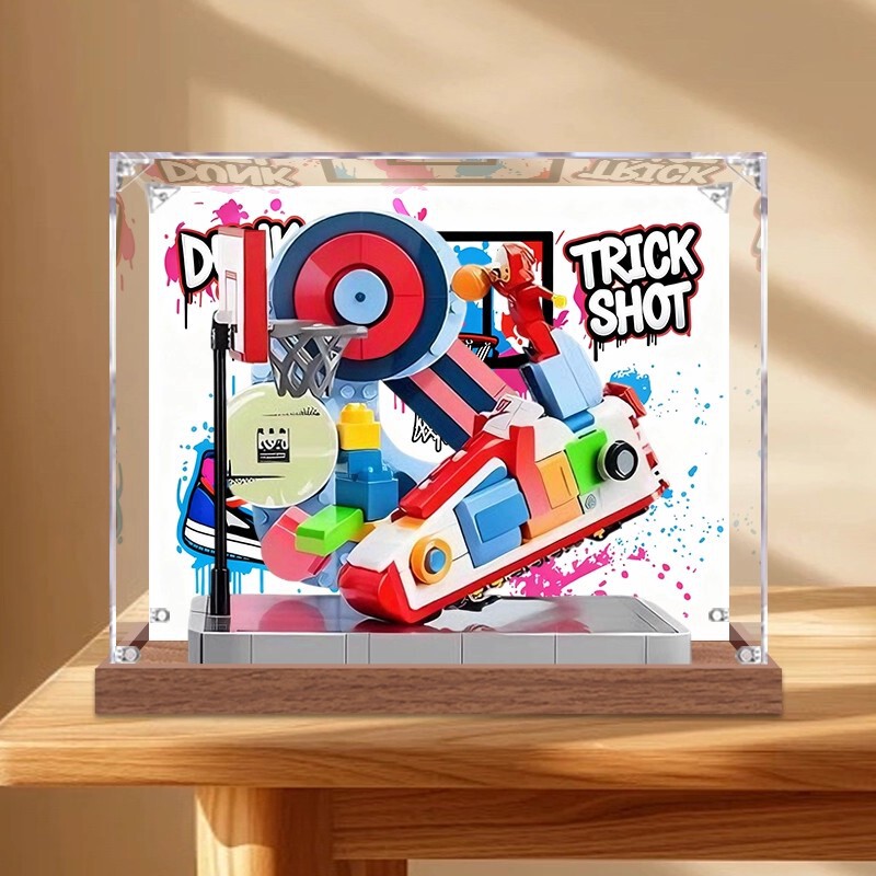 Streetball Player Nike.Dunk Acrylic Display Box Suitable for Lego 43021 Transparent Dust-Proof Figure Storage Box