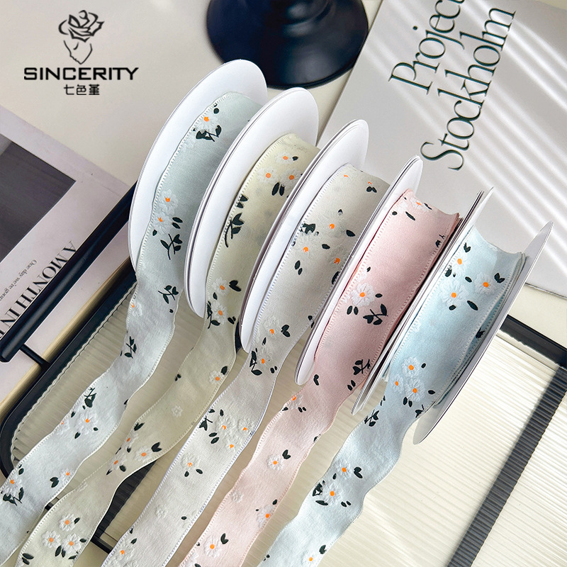 Paño floral de primavera de pensamiento de siete colores con ramo de embalaje hilo de flores envuelto en flores cinta de flores hecho a mano material de bricolaje floristería