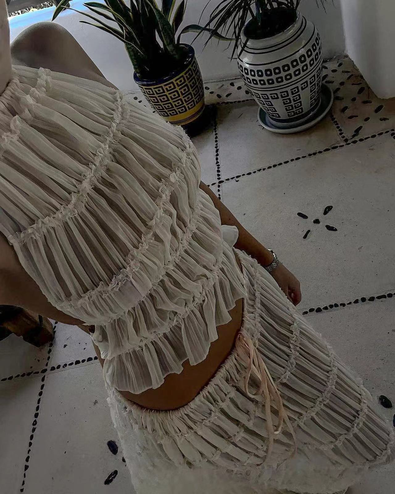 Summer Season Casual Women's British Style Solid Color Polyester Skirt Co-ord Set Skirt Sets