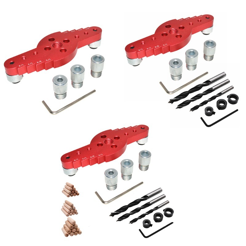 跨境新品木工打孔定位器木板打孔划线二合一工具英制画线器