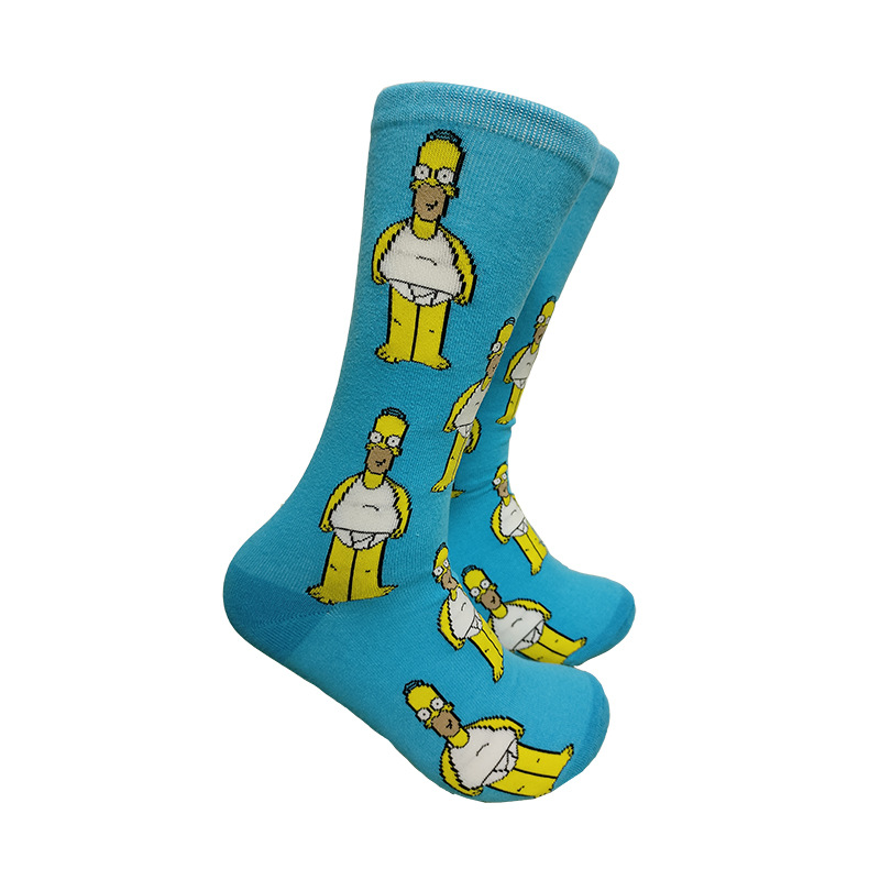 Calcetines de moda de dibujos animados de suministro de punto transfronterizo su Yu esponja bebé película hombres y mujeres calcetines de media pantorrilla