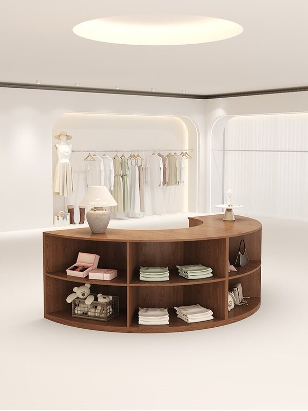 Clothing Store Island Display Table Semi-Circular Display Cabinet Women's Clothing Store Display Cabinet Jewelry Cabinet Island Cabinet Display Table