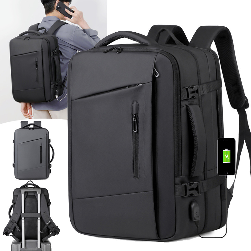 New business backpack, expandable travel laptop bag, large-capacity commuter backpack for men