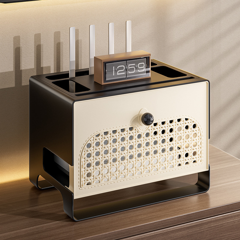 路由器收纳盒桌面电线光猫无线网wifi盒子放置架电视机顶盒置物架