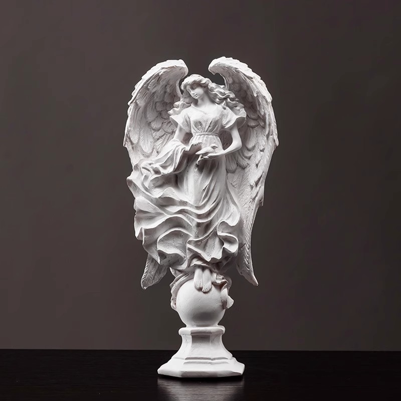 Europa retro niña ángel figura decoración artística artesanía escultura de yeso modelo decoración