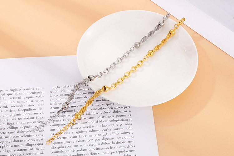 304 Stainless Steel Chain Material Anniversary, Business, Travel Occasion PVD Coated 18K Gold Plated Geometric Titanium Steel Fashion Waterproof Non Tarnish Titanium Steel Bracelets