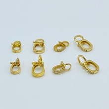 纯18K金万能扣百搭通用配饰吊坠搭扣头可开口连接拆卸手工配件diy