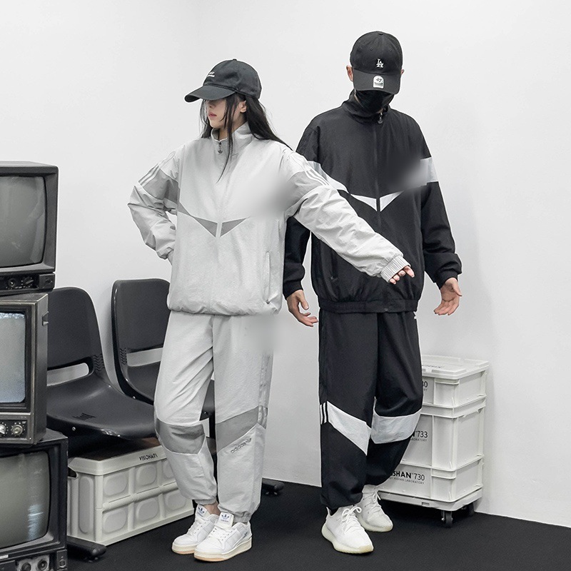 2025春秋外套男潮流运动男装薄款风衣男夹克套装光板可压标一件发|undefined