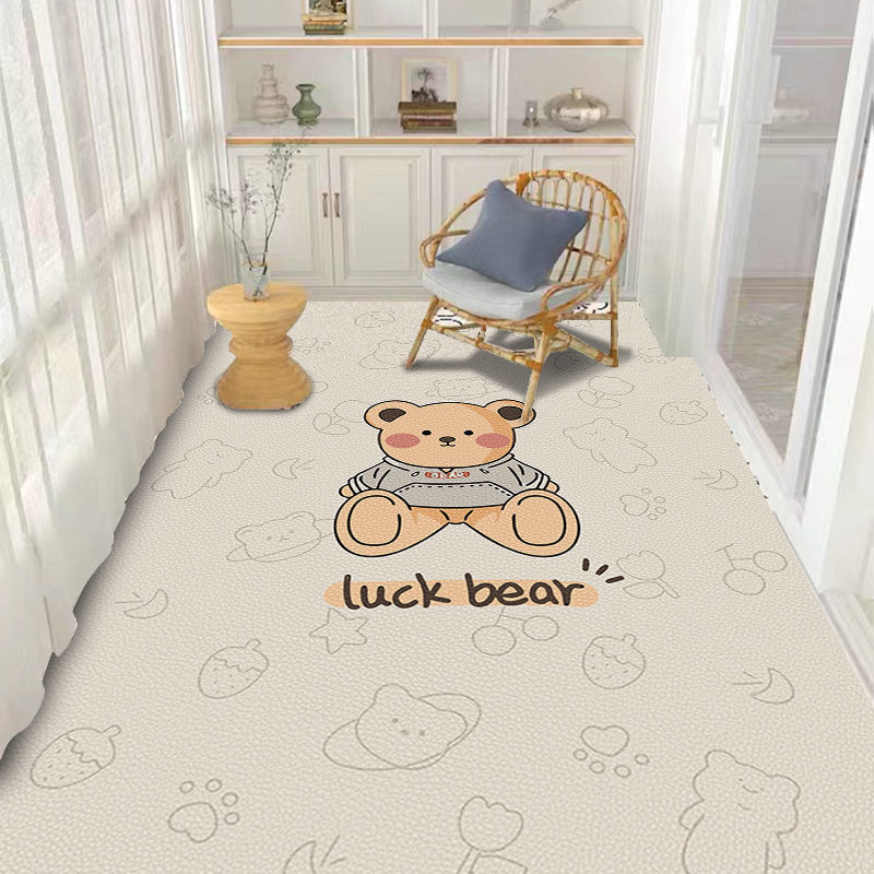 Leather floor mat washable washable washable cartoon bedroom living room waterproof oil-proof bedside carpet entrance door floor mat Leather floor mat washable washable washable cartoon bedroom living room waterproof oil-proof bedside carpet entrance door floor mat