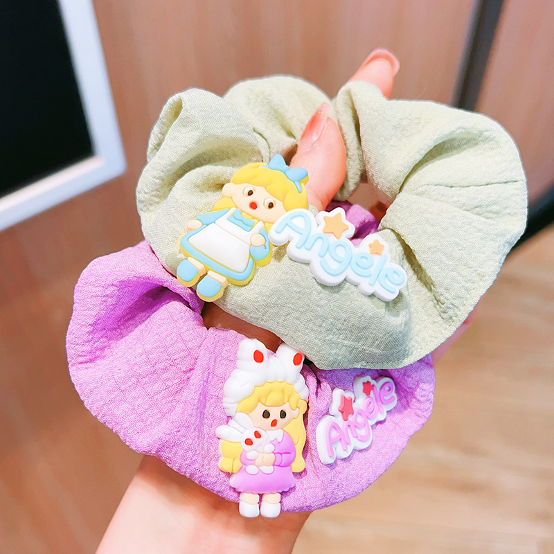 Dulces dibujos animados coreanos lindas princesas niñas anillo de pelo intestino grueso bolas cabeza artefacto mágico para niños costilla de cola de caballo accesorios para el pelo