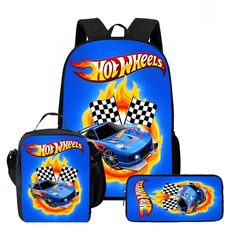 Hotwheelsrace Hd Printed Large-Capacity High-Value Anti-Hunchback Wear-Resistant School Bag