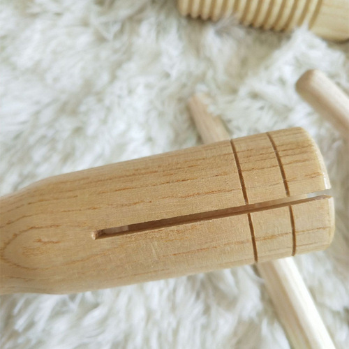 Threaded double ring kindergarten teaching aids children's music early education musical instruments Orff wooden double ring toys wholesale