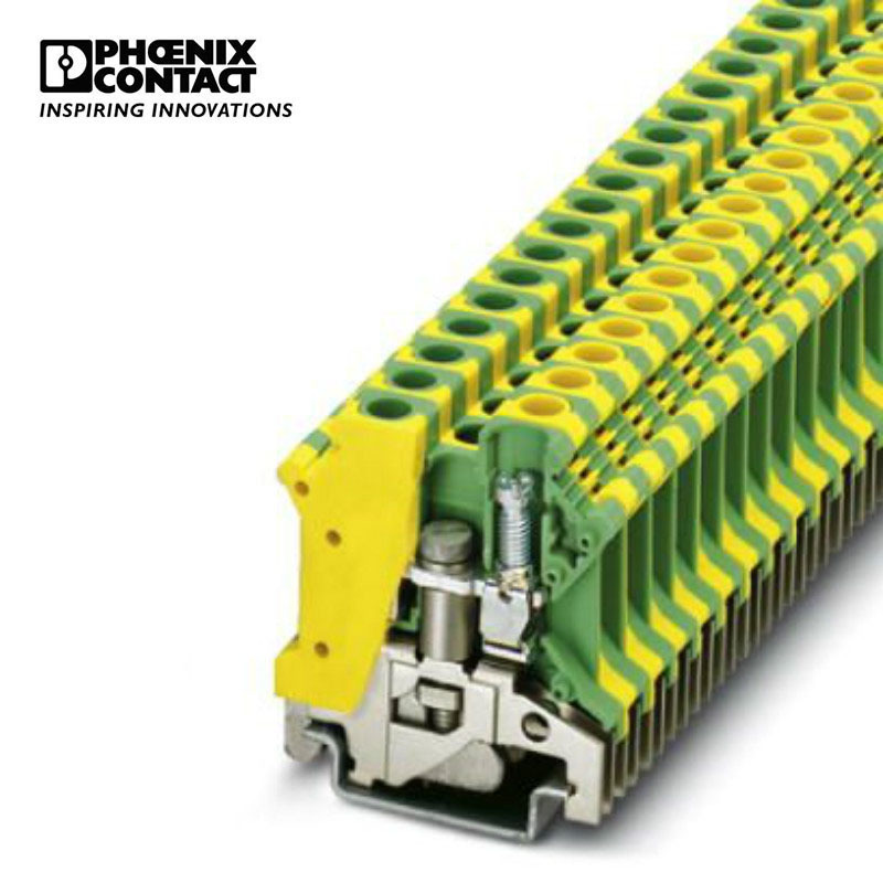 Phoenix straight-through terminal block TB 6-PE I-3059870-50 a pack of 50 terminal blocks