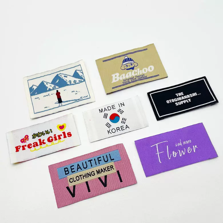 服装水洗标领标定 做  纯棉丝印柔软布标主唛高密度织唛侧标定 制