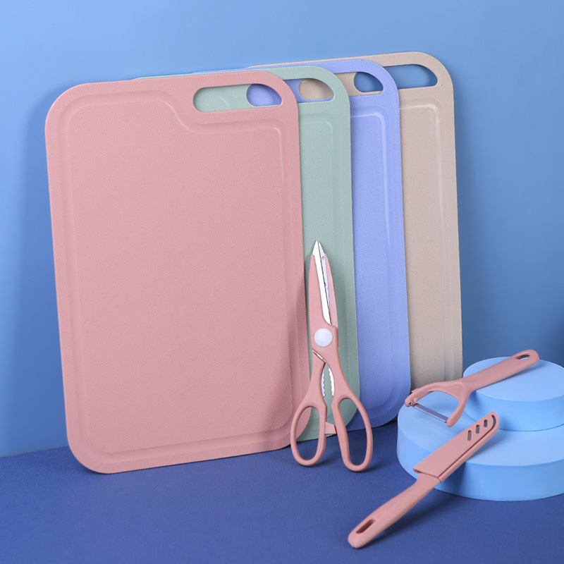 Plastic cutting board sticky board peeler knife set kitchen tableware suit outdoor camping children food supplement tableware suit
