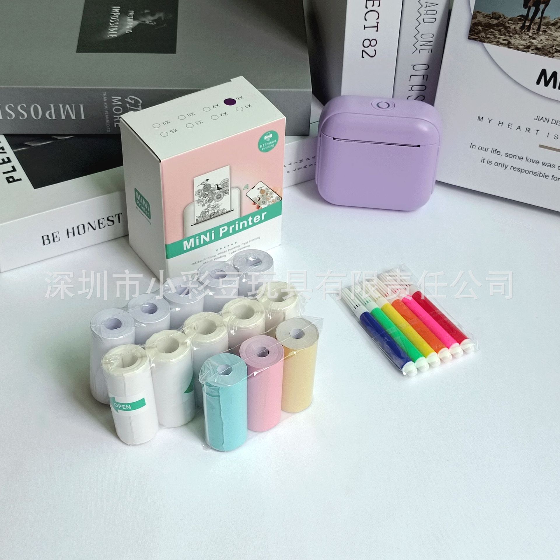 TFDX6 보라색 + 감열지 5개 + 접착지 5개 + 색지 3개 + 색펜