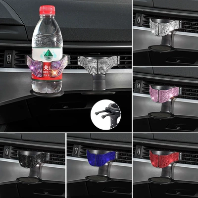 Cross-Border Car-Mounted Rhinestone Drink Holder, Air Vent Cup Holder, Car Cup Holder, Car Ashtray Holder, Cup Tray