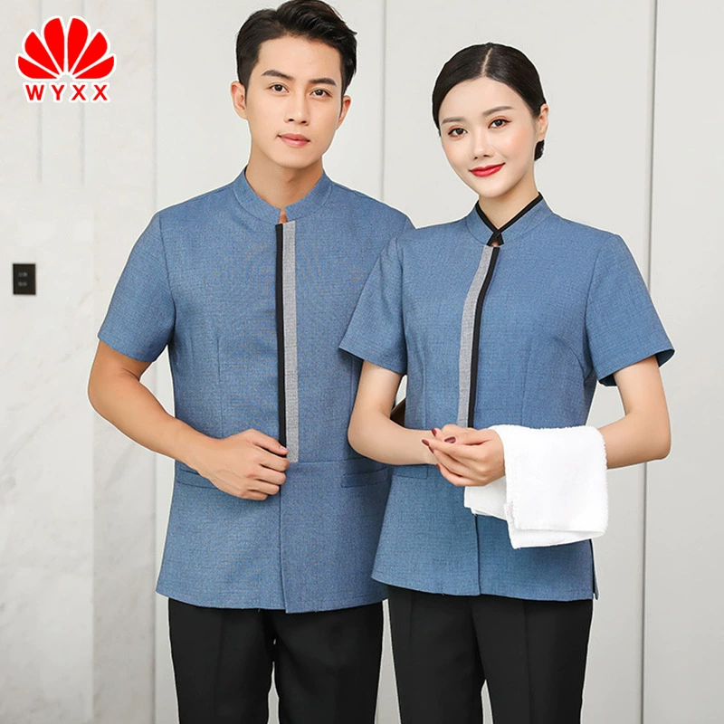 Новая Чистящая одежда с коротким рукавом гостиничный номер рабочая одежда PA уборка собственность тетя Чистящая одежда больших размеров