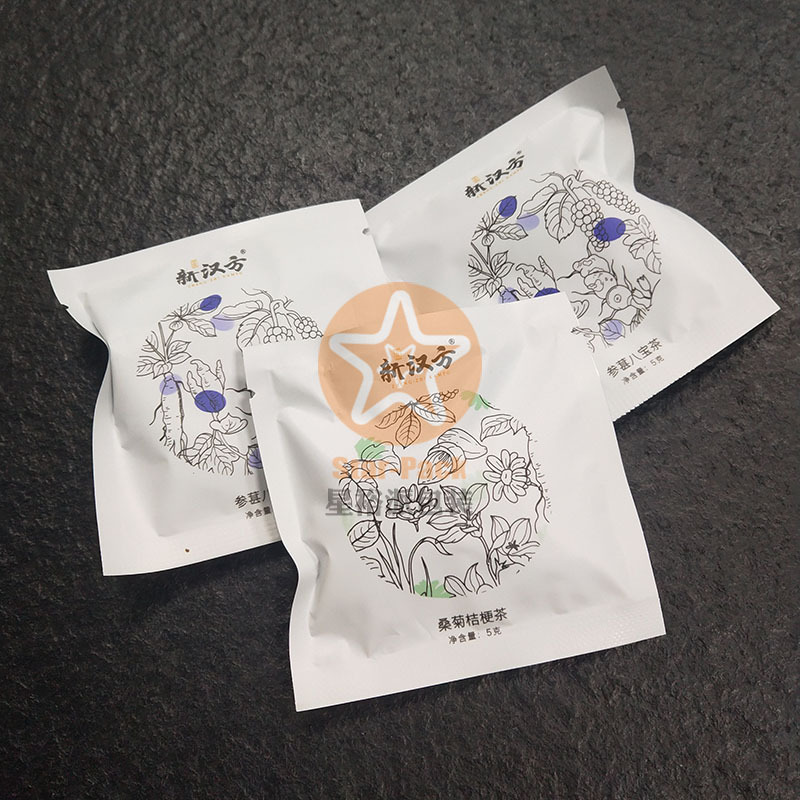 精美彩印哑光三边封镀铝茶叶小泡袋 少量定购三角茶包纯铝包装袋