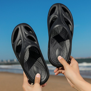 Two-color Cross-border Platform Ultra-light Soft Arch Slippers Large Size Baotou Slippers Beach Hole Shoes