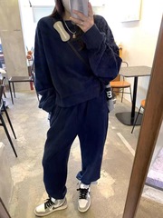 华棉复合运动服秋冬套装女棉加绒加厚卫衣学生休闲两件套跑步