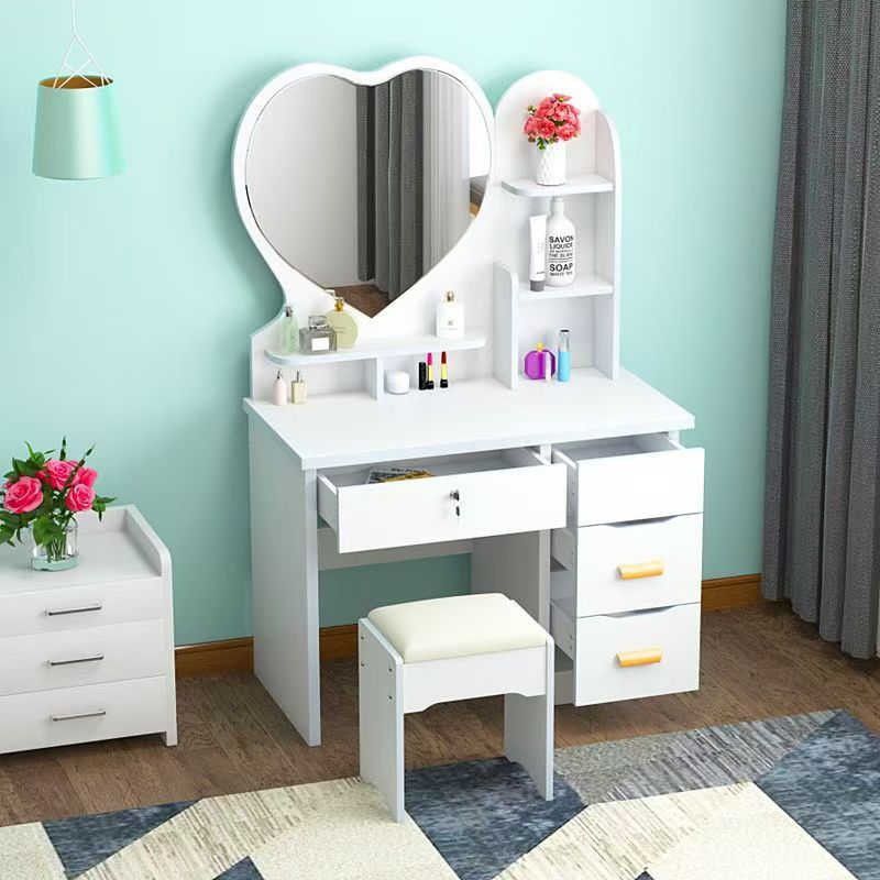 Alta sensación de ensamblaje de dormitorio mesa de maquillaje mini gabinete de maquillaje en línea popularidad moderna simple mesa de maquillaje