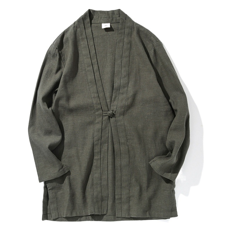 2021 otoño nuevo abrigo de hombre de estilo chino mejorado abrigo de estilo chino casual de longitud media gabardina de hombre al por mayor
