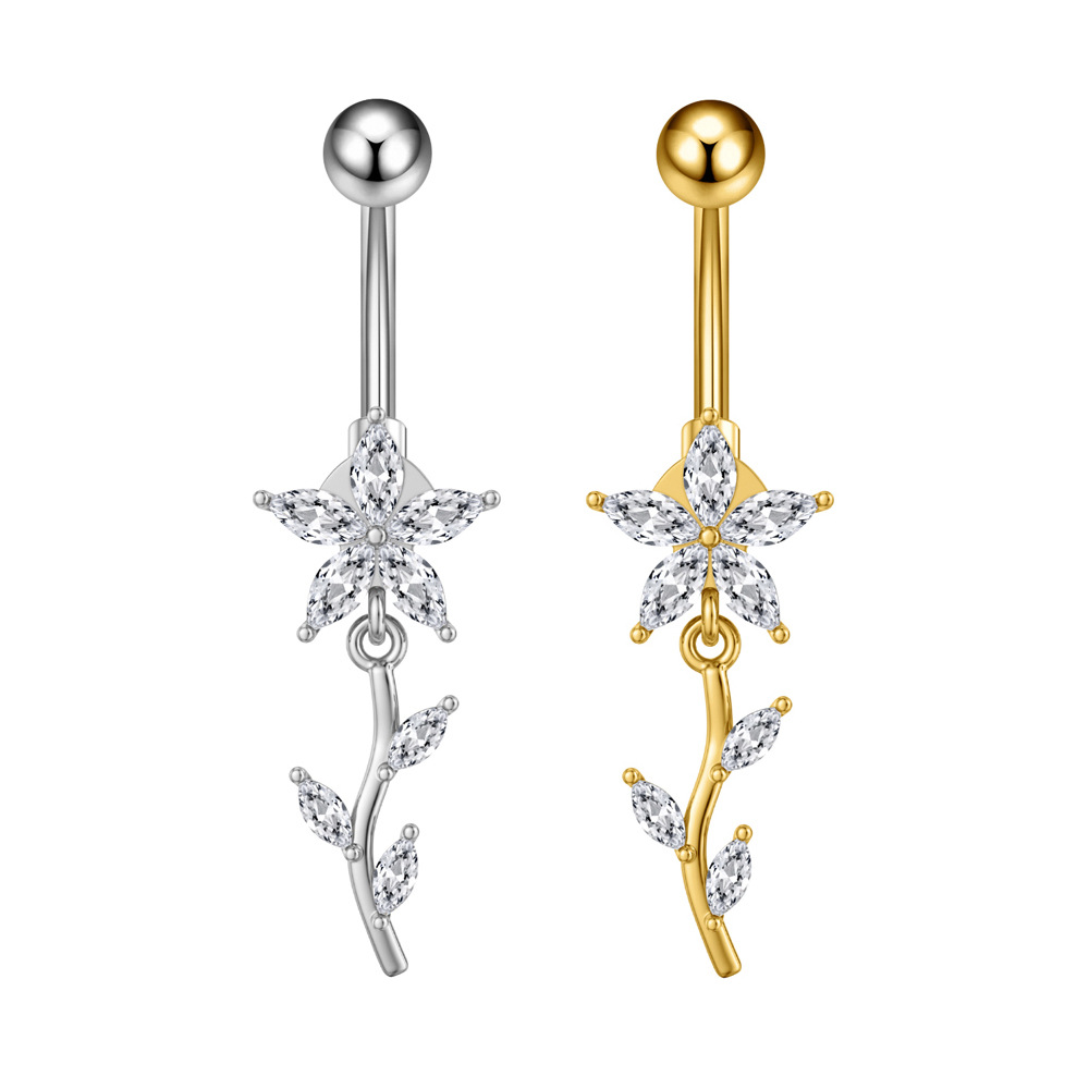 5g Weight Zircon Inlay Material Belly Ring Classification 1 Piece Quantity Casual, Bar Occasion 316 Stainless Steel Material Star, Flower, Butterfly Pattern All Seasons Season Unisex Gender Plating Design Hip-Hop, Simple Style, Cool Style Style 1 Piece 316 Stainless Steel Zircon Belly Rings Star Flower Butterfly Unisex 26