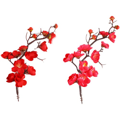 Birthday Red Plum Blossom Cake Decoration Plug-in Ornament Accessories Plug-in Card Internet Celebrity Celebration Birthday Gongshou Po Accessories