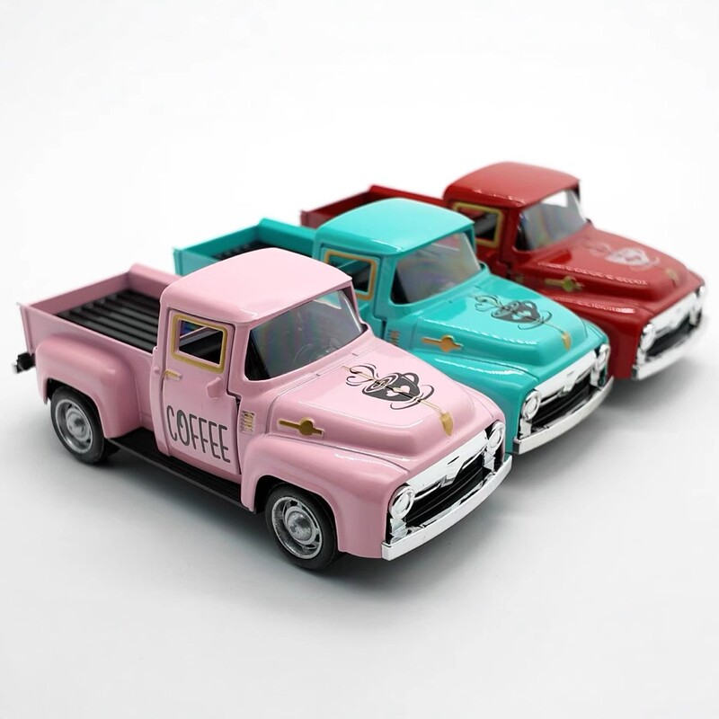 Cross-Border 12.5cm Retro Alloy Pickup Truck Xiaohong Delivers the Same Classic Car Ornaments Pickup Truck Model Cross-Border 12.5cm Retro Alloy Pickup Truck Xiaohong Delivers the Same Classic Car Ornaments Pickup Truck Model