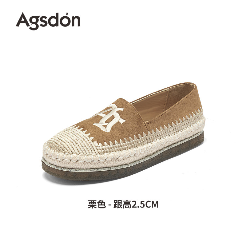 Zapatos de pescador de la mujer 2025 nuevo otoño con suela gruesa perezosa con un pie de zapato superficial zapatos casuales retro