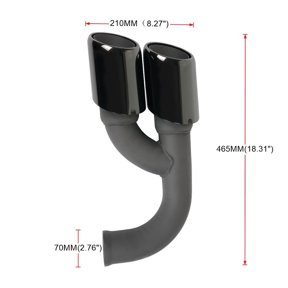 Car exhaust pipe modification suitable for 10-14 years Porsche Cayenne single layer bilateral four outlet exhaust pipe tail throat
