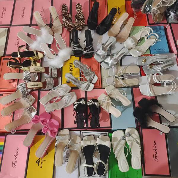 Sandals with rhinestones open toe stiletto heels