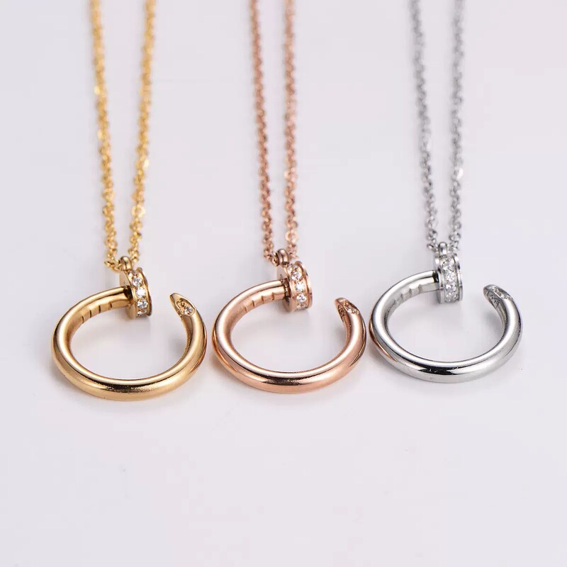 Kaga Nail Gestazi Stainless Steel Necklace Niche Design Simple Luxury Women's Collarbone Chain Necklace