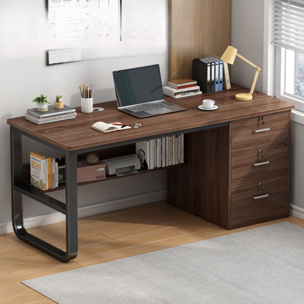 Computer Desk Desktop Home Bedroom Desk Student Learning Writing Desk Simple Rental House Desk with Drawers