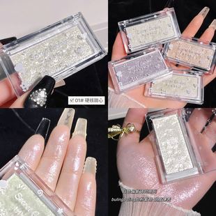 Makeup MYHO high-gloss powder blush cosmetic plate brightening glitter pearlescent three-dimensional girl high-gloss powder cake cross-border e-commerce