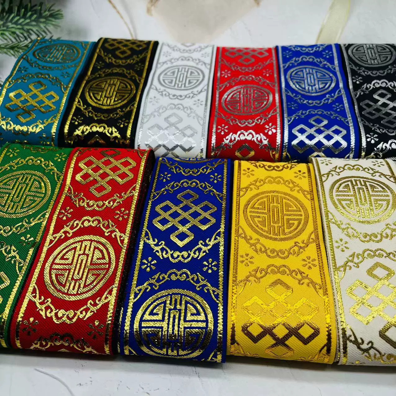 宽版复古民族风提花织带服装辅料5cm金银丝丝带饰品家居装饰花边