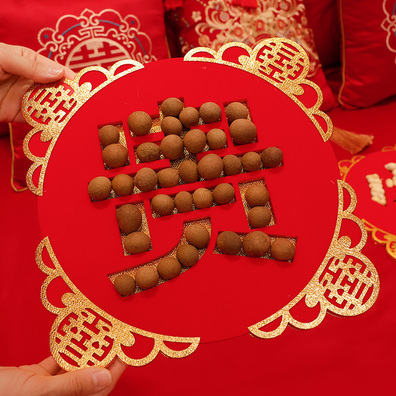 早生贵子结婚床上摆件创意风深凹槽婚床压床高颜值模具套装家用|undefined