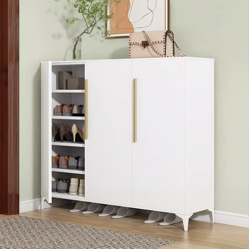 Steel shoe cabinet for home door entrance hallway with lock storage locker indoor and outdoor simple modern dust-proof shoe rack