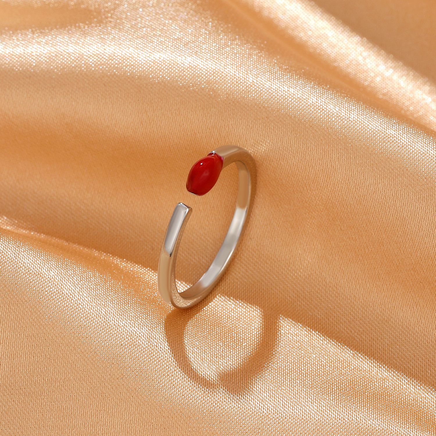 Korean style geometric drip oil match head copper opening rings wholesale